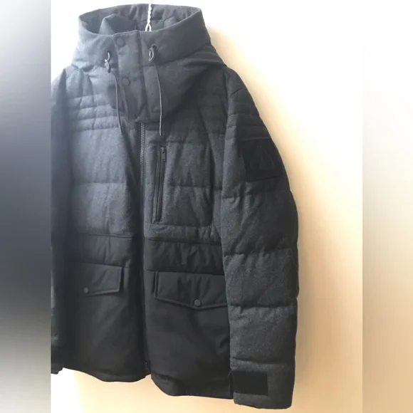 MOOSE KNUCKLES FLEMINGTON JACKET IN CHARCOAL MELANGE NEW $895 Mens Sz XL